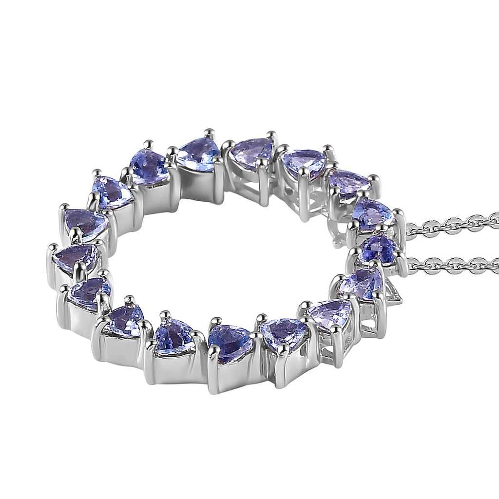 Tanzanite Pendant with Chain (Size 20) in Platinum Overlay Sterling Silver 1.56 Ct