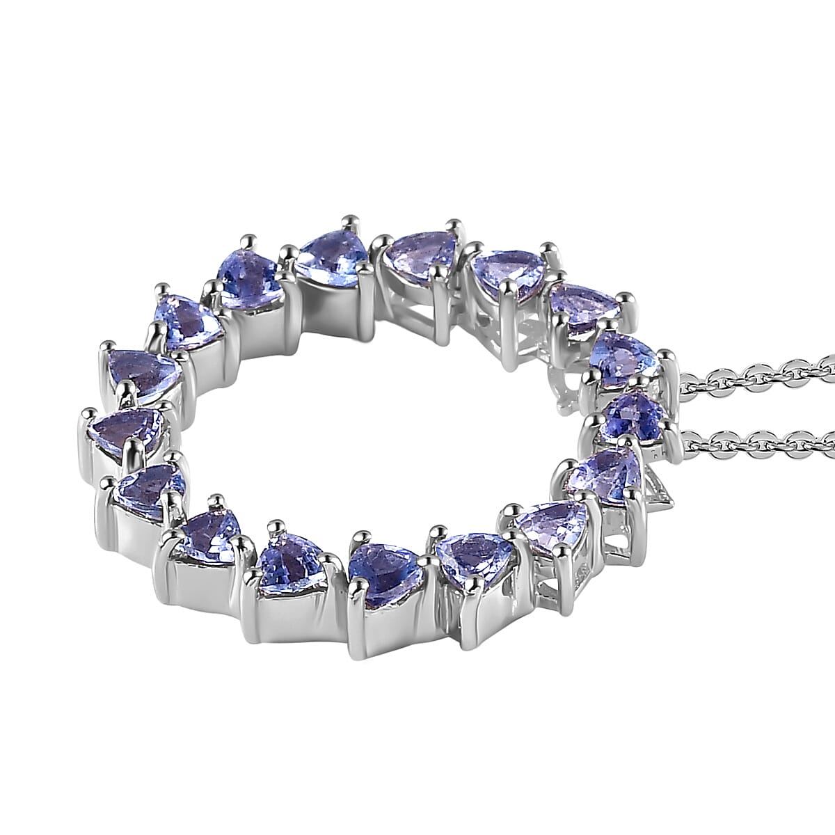 Tanzanite Pendant with Chain (Size 20) in Platinum Overlay Sterling Silver 1.56 Ct 3682608 3