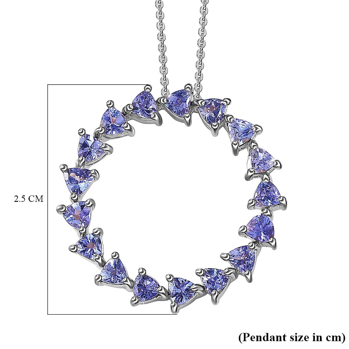 Tanzanite Pendant with Chain (Size 20) in Platinum Overlay Sterling Silver 1.56 Ct 3682608 6