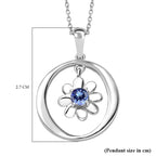 Tanzanite Pendant with Chain (Size 20) in rhodium Sterling Silver  Wt. 6.86 Gms  0.290  Ct.