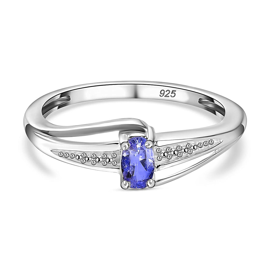 Tanzanite Solitaire  Ring in Sterling Silver