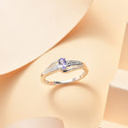 Tanzanite Solitaire  Ring in Sterling Silver