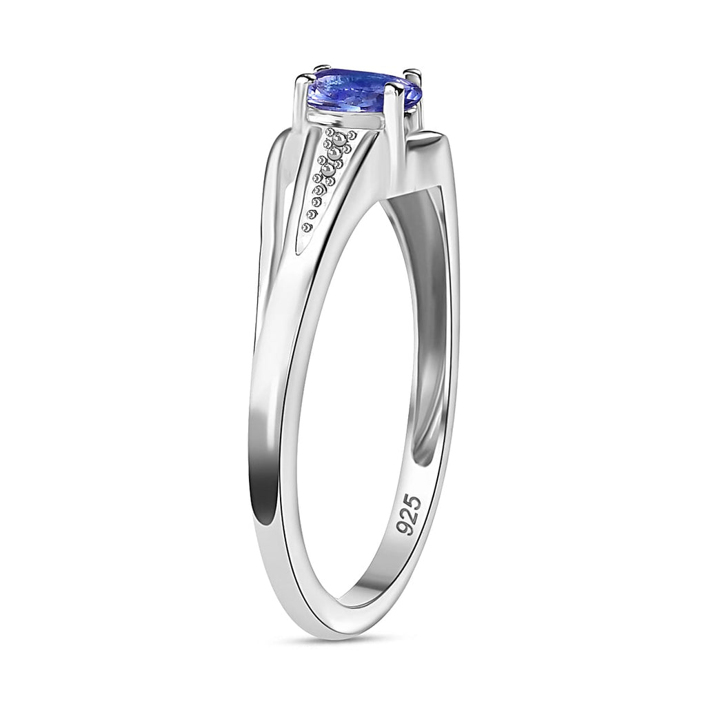 Tanzanite Solitaire  Ring in Sterling Silver