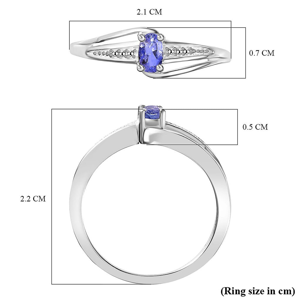 Tanzanite Solitaire  Ring in Sterling Silver