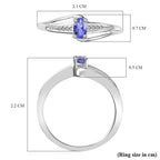 Tanzanite Solitaire  Ring in Sterling Silver