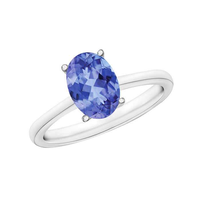 Tanzanite Solitaire Ring in Platinum Overlay Sterling Silver 1.35 ct. 7716345 1