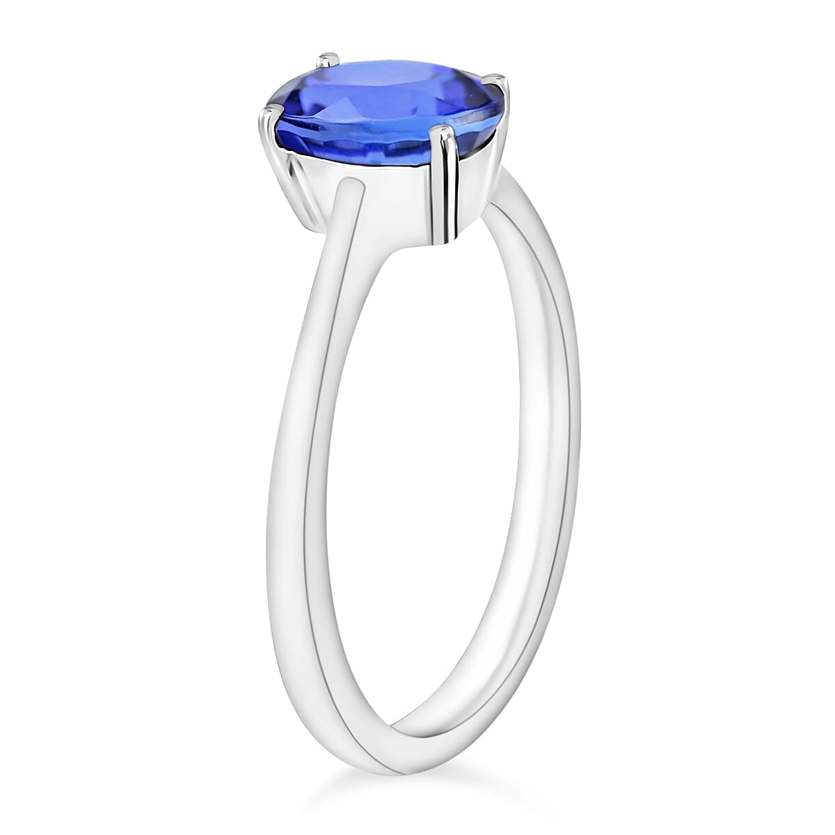Tanzanite Solitaire Ring in Platinum Overlay Sterling Silver 1.35 ct. 7716345 2