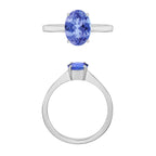 Tanzanite  Ring in Platinum Overlay Sterling Silver 1.35 ct  1.350  Ct.