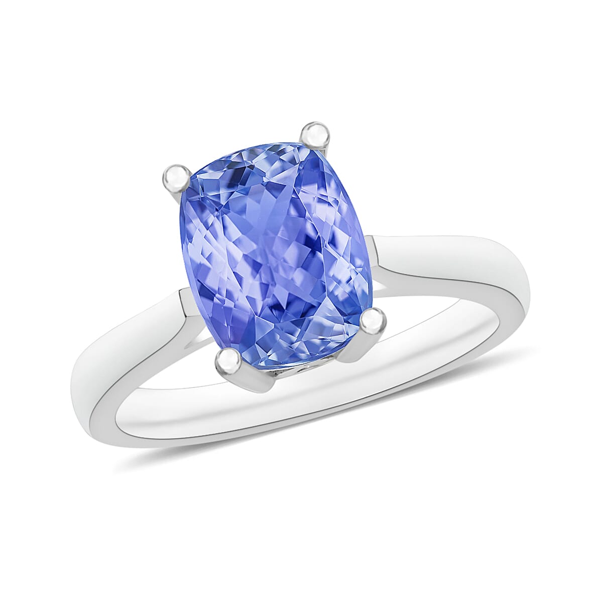 Tanzanite  Ring in Platinum Overlay Sterling Silver 1.40 ct  1.400  Ct. 7719525 0