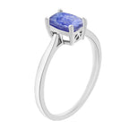 Tanzanite  Ring in Platinum Overlay Sterling Silver 1.40 ct  1.400  Ct.