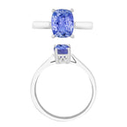 Tanzanite  Ring in Platinum Overlay Sterling Silver 1.40 ct  1.400  Ct.