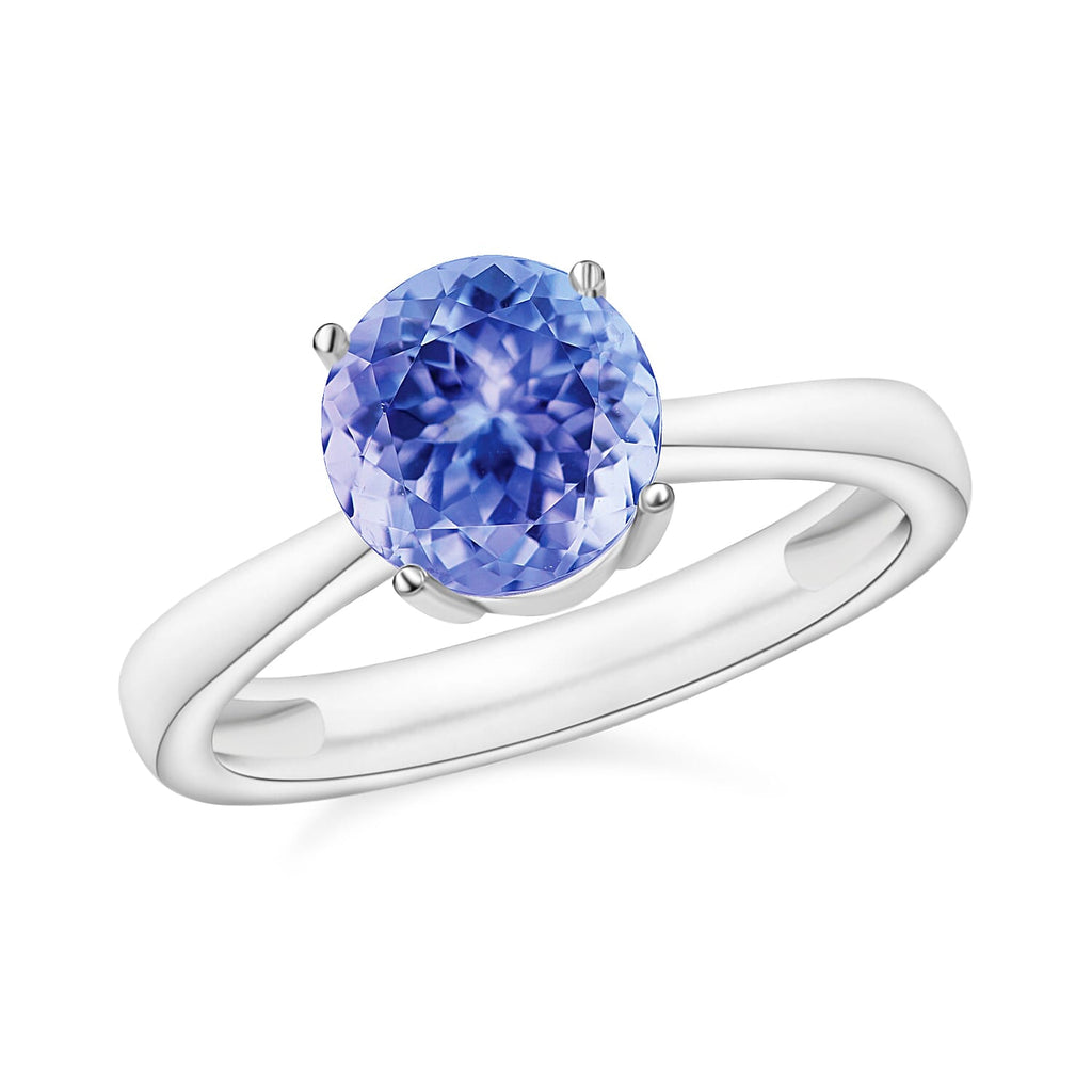 Tanzanite  Ring in Platinum Overlay Sterling Silver 1.45 ct  1.450  Ct.