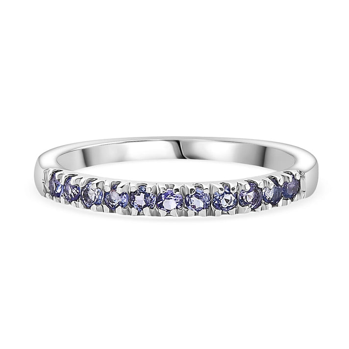D'Joy Tanzanite Ring in Platinum Overlay Sterling Silver 0.43 Ct. 8330652 1