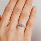 Tanzanite Ring in Rhodium Overlay Sterling Silver 0.57 Ct.