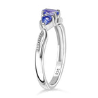 Tanzanite Ring in Rhodium Overlay Sterling Silver 0.57 Ct.
