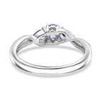 Tanzanite Ring in Rhodium Overlay Sterling Silver 0.57 Ct.