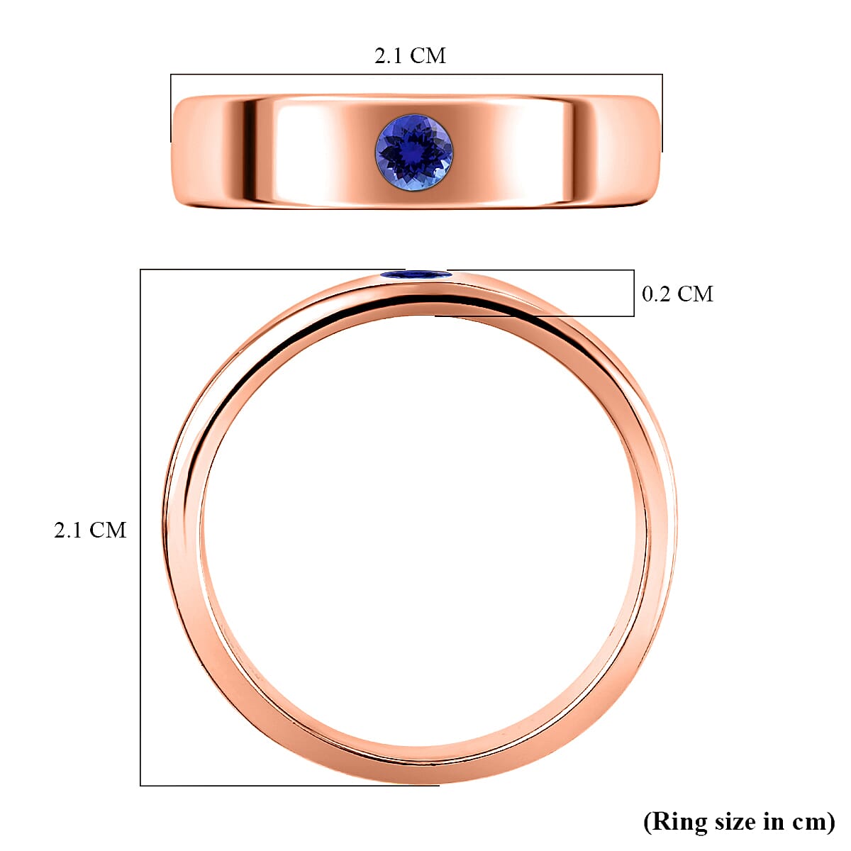 Tanzanite Ring in Rose Gold Plated Sterling Silver 3732119 3