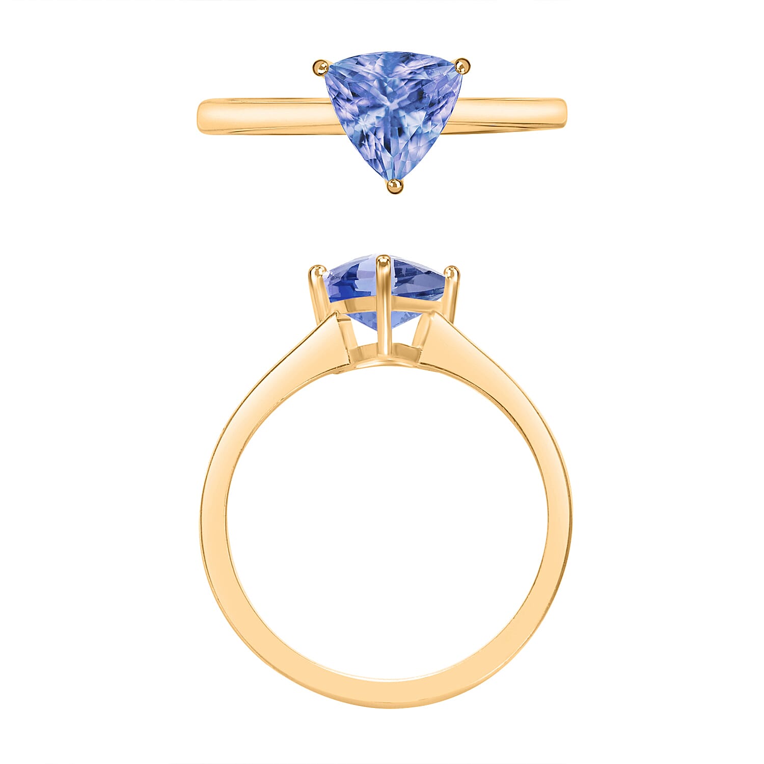 Tanzanite Solitaire Ring in Vermeil Yellow Gold Sterling Silver 1.45 ct 7716933 3