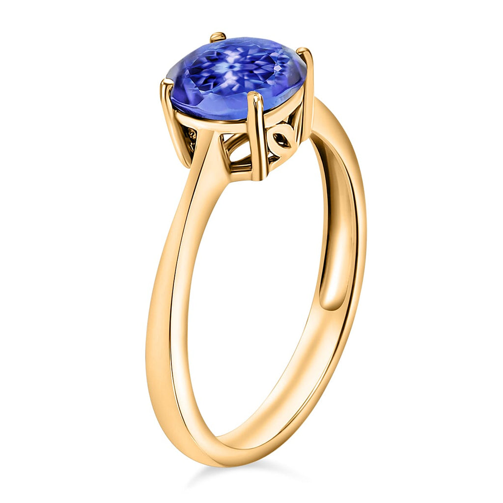 Tanzanite  Ring in Vermeil RG Sterling Silver 1.45 ct  1.450  Ct.