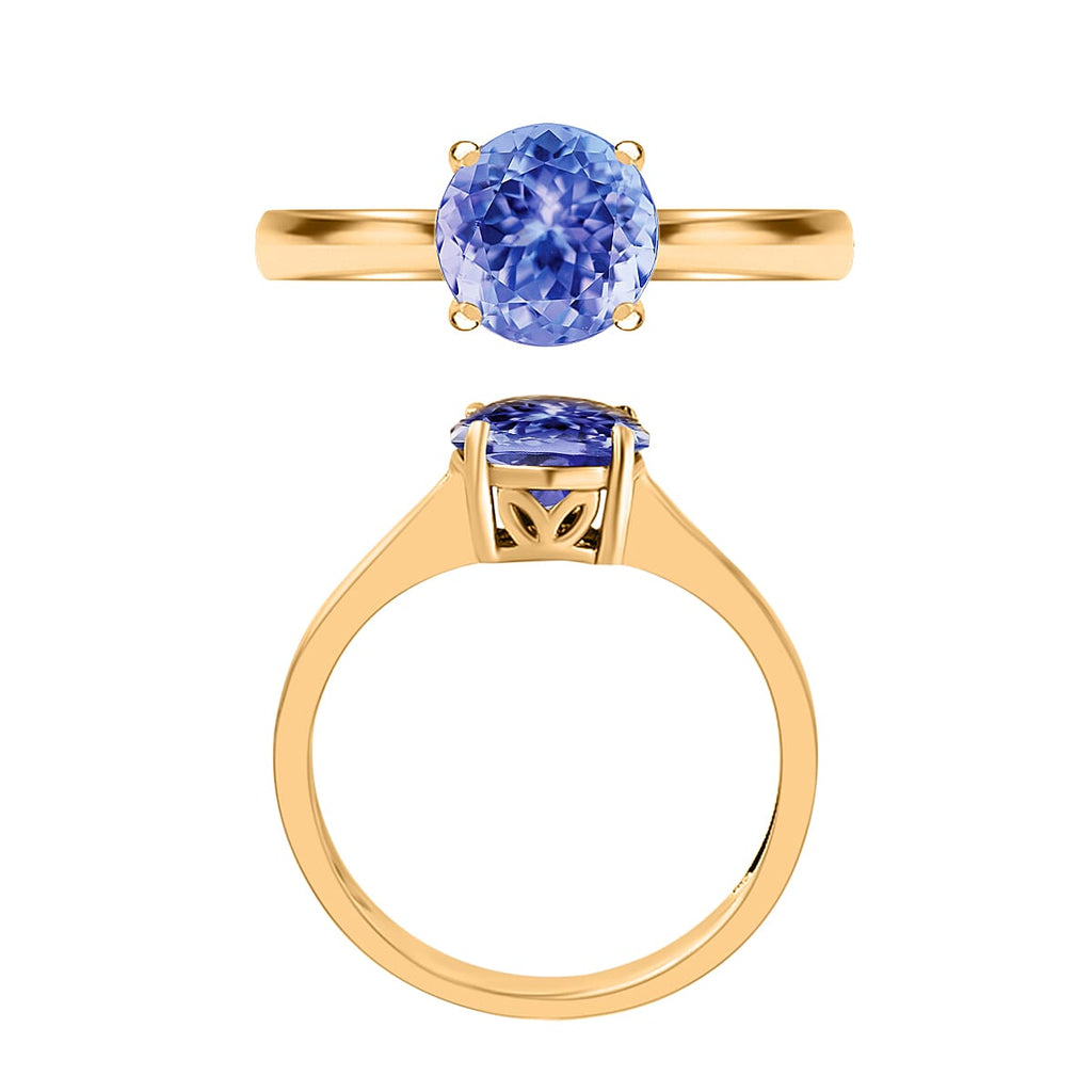 Tanzanite  Ring in Vermeil RG Sterling Silver 1.45 ct  1.450  Ct.