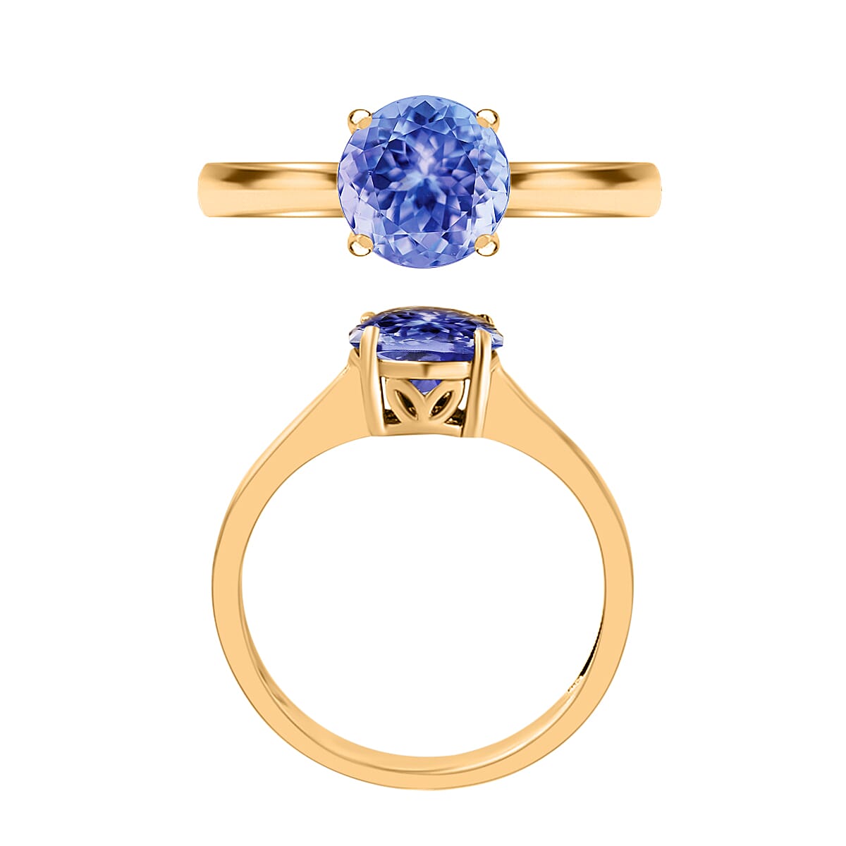 Tanzanite Solitaire Ring in Vermeil Yellow Gold Plated Sterling Silver 1.45 ct 7718104 3