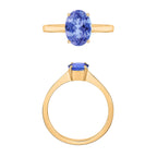 Tanzanite  Ring in Vermeil YG Sterling Silver 1.35 ct  1.350  Ct.