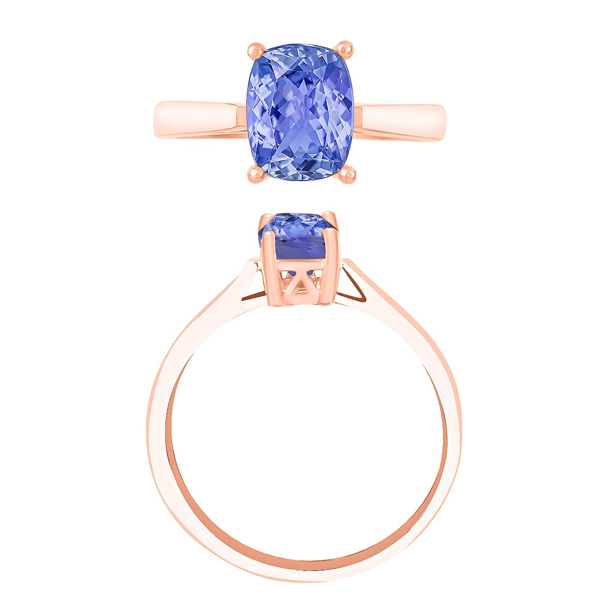 Tanzanite Ring in Vermeil Yellow Gold Sterling Silver 1.40 Ct 7719551 3