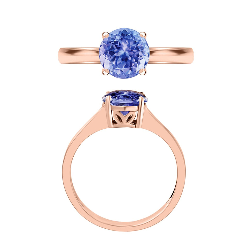 Tanzanite  Ring in Vermeil YG Sterling Silver 1.45 ct  1.450  Ct.