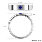Tanzanite Ring in Platinum Overlay Sterling Silver