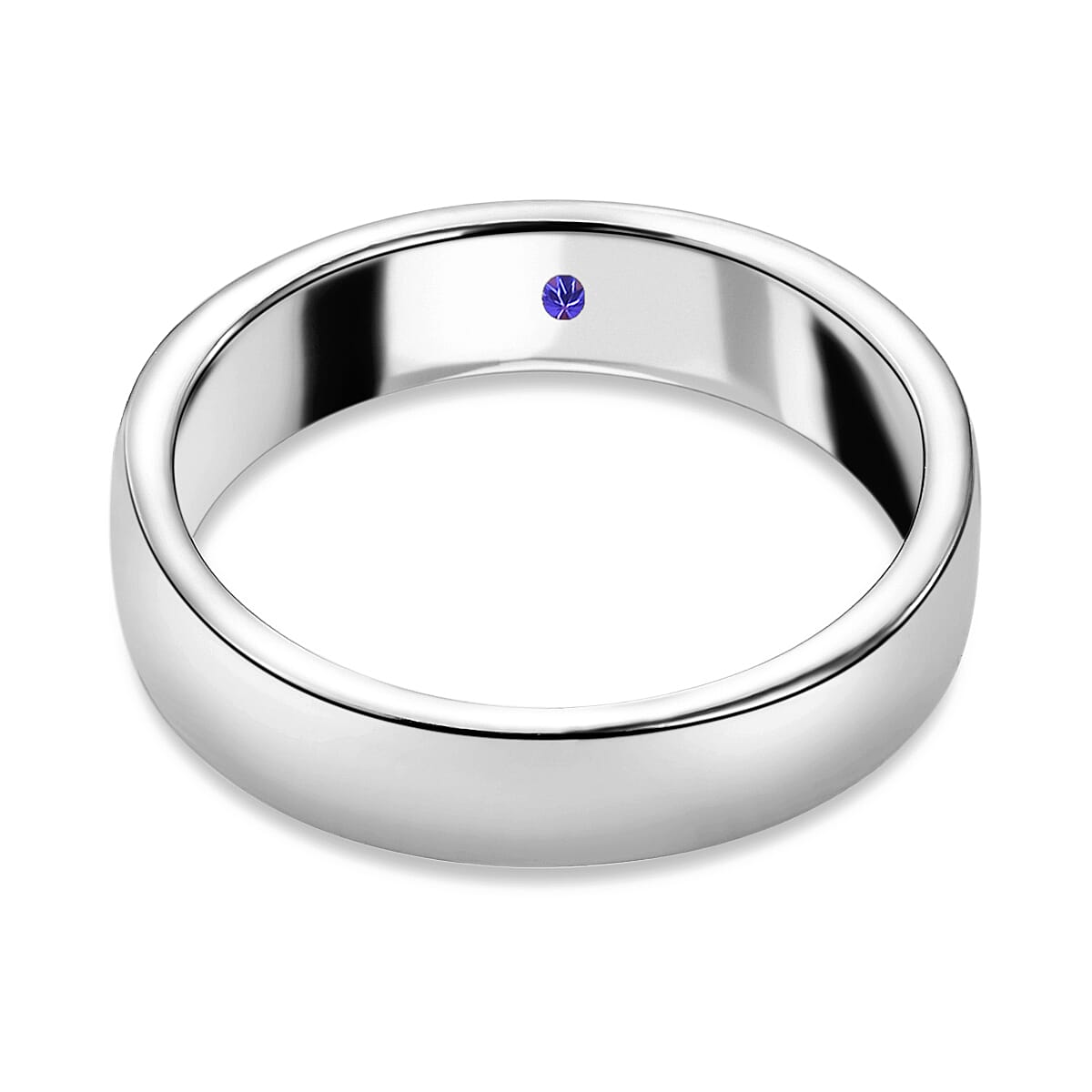 Tanzanite Solitaire Wedding Band Ring Platinum Plated Sterling Silver 3732118 4