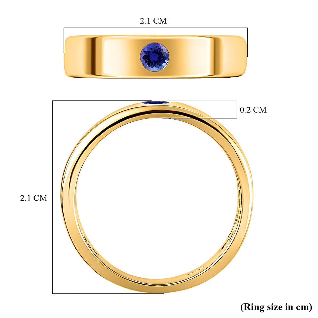 Tanzanite Ring in 14K Yellow Gold Overlay Sterling Silver