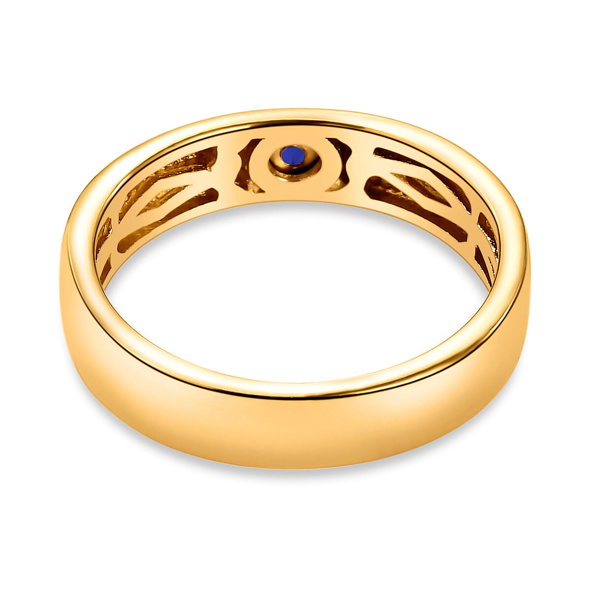 Tanzanite Solitaire Wedding Band Ring in Gold Plated Sterling Silver 3634832 4