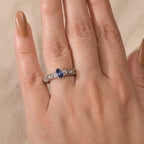 First Time Ever - Artisan Crafted Premium Tanzanite Solitaire Handmade Byzantine Ring in Rhodium Overlay Sterling Silver