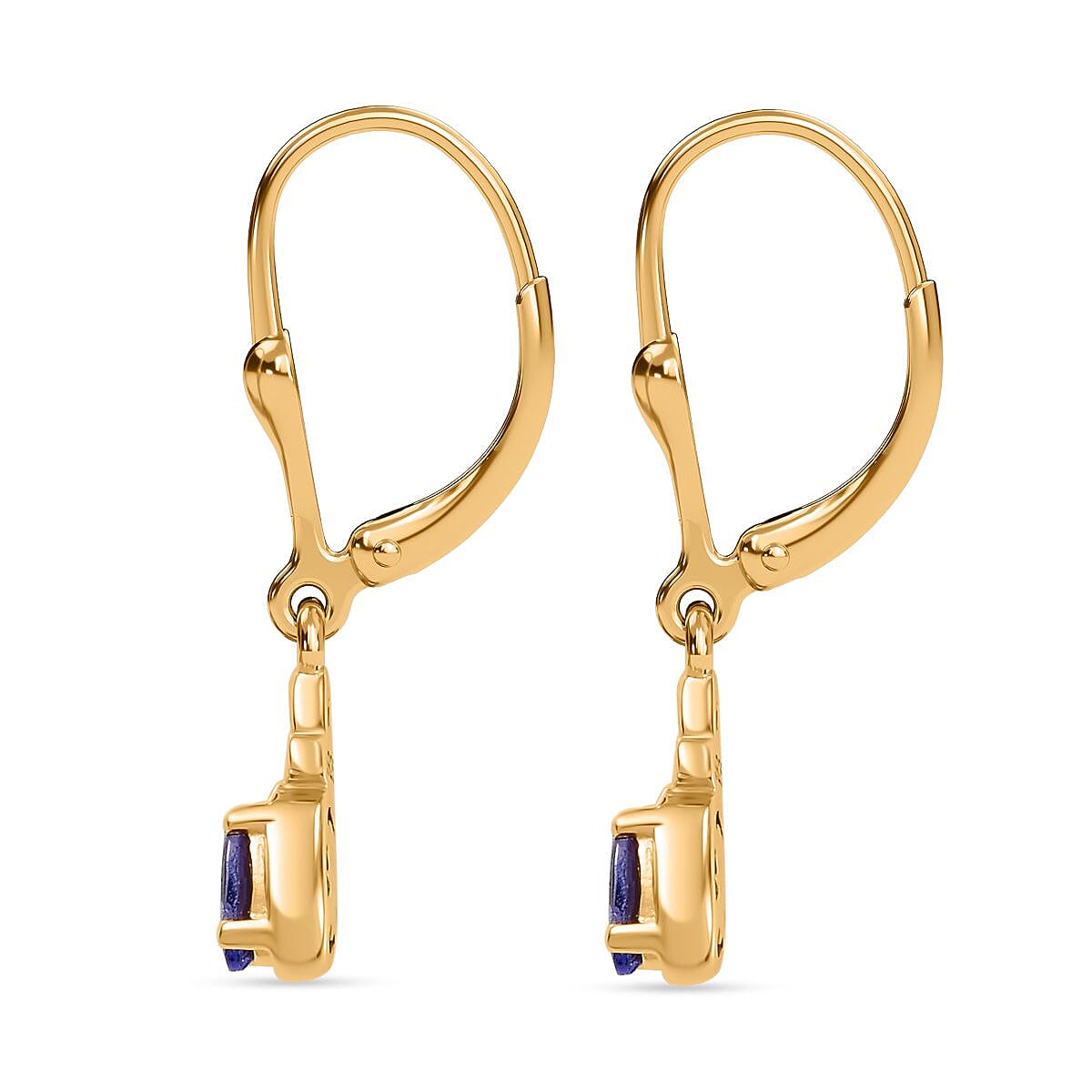 Tanzanite Solitaire Lever Back Earring in 18K YG Vermeil Sterling Silver. 7966500 4