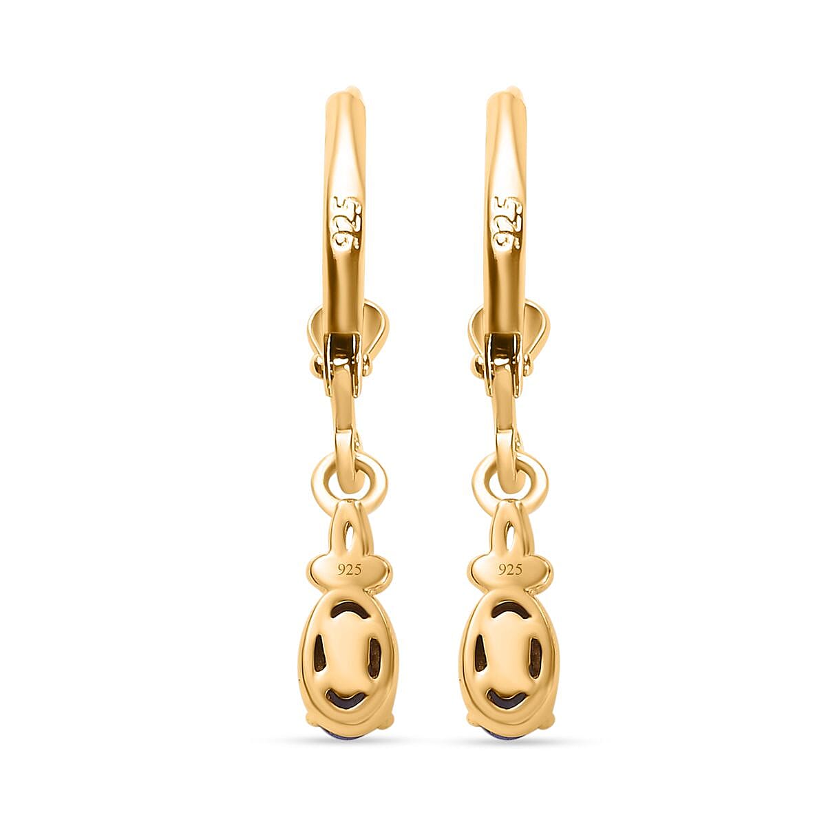 Tanzanite Solitaire Lever Back Earring in 18K YG Vermeil Sterling Silver. 7966500 5