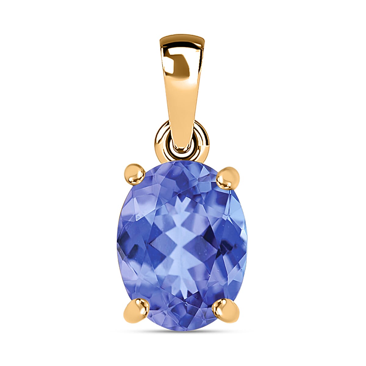 Tanzanite Solitaire Pendant in Vermeil Yellow Gold Plated Sterling Silver 1.35 Ct 8000012 0