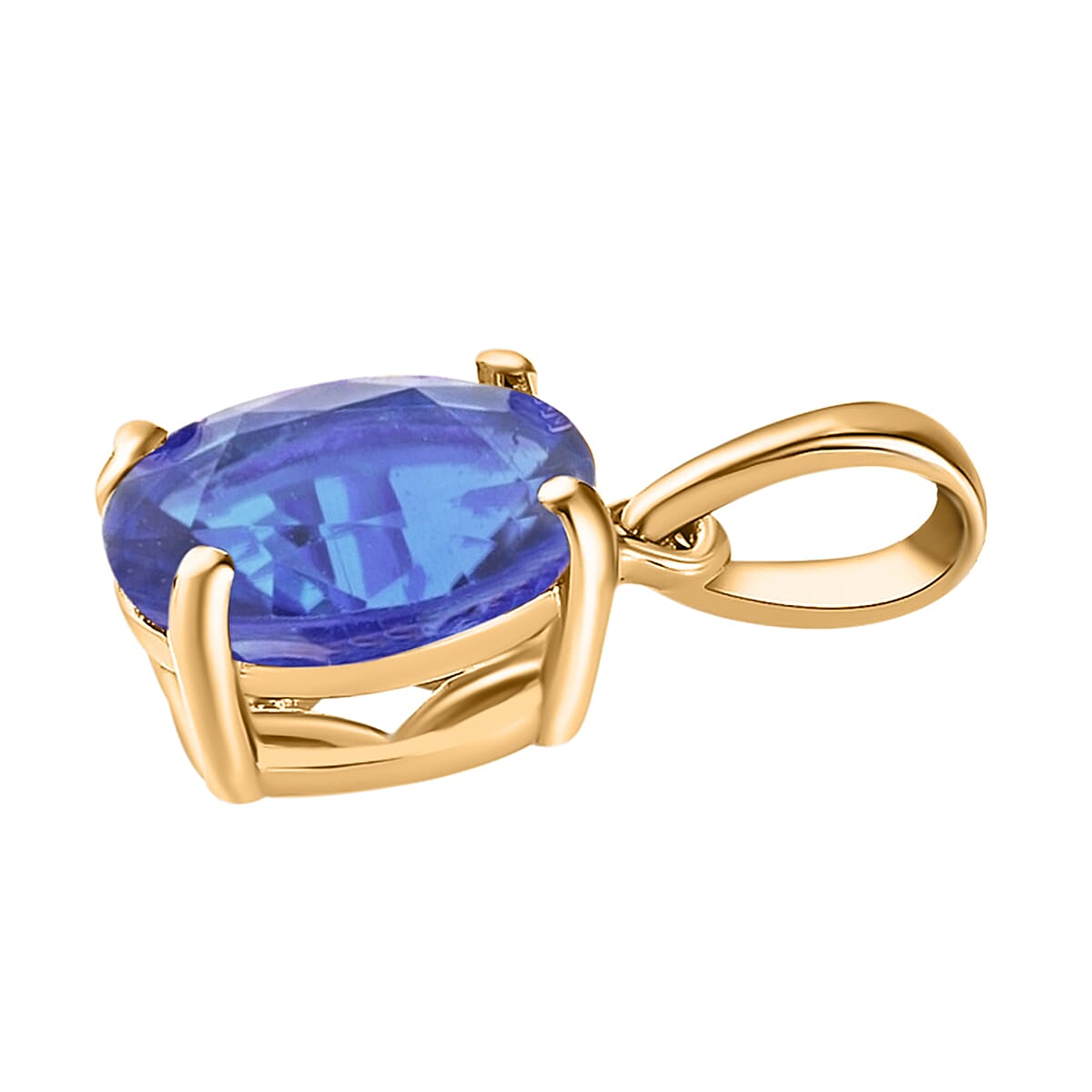 Tanzanite Solitaire Pendant in Vermeil Yellow Gold Plated Sterling Silver 1.35 Ct 8000012 2