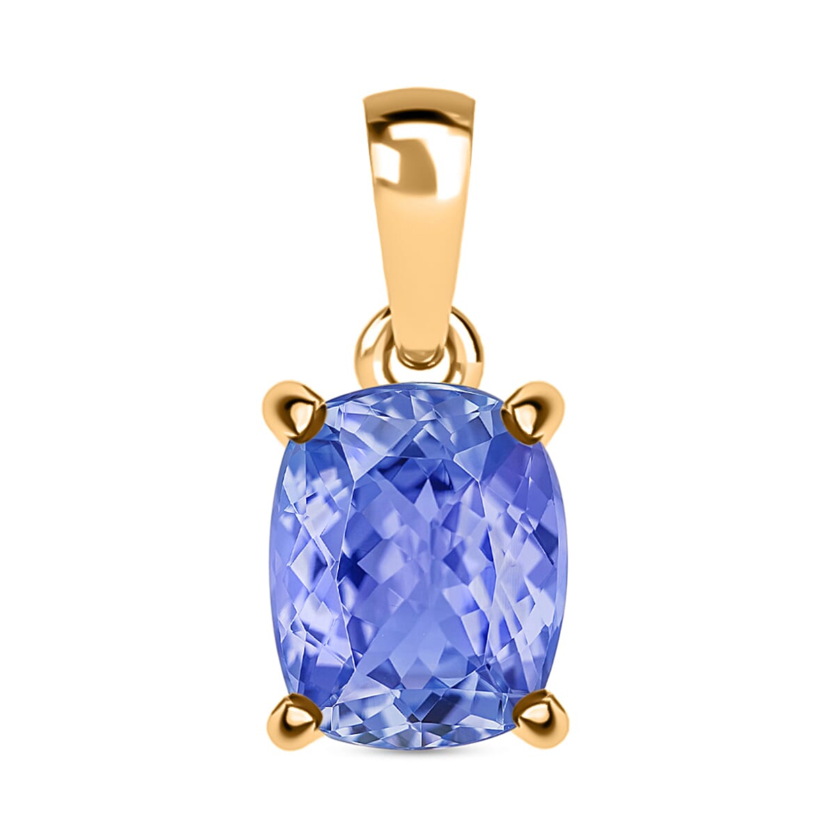 Tanzanite Solitaire Pendant in Vermeil Yellow Gold Plated Sterling Silver 8000069 0