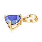 Tanzanite  Solitaire Pendant in Vermeil YG Sterling Silver 1.45 ct  1.450  Ct.