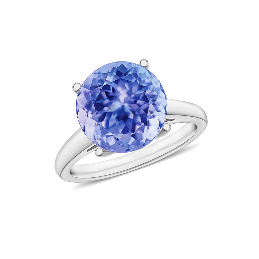 Tanzanite  Solitaire Ring in Platinum Overlay Sterling Silver 3.70 ct  3.700  Ct.