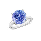 Tanzanite  Solitaire Ring in Platinum Overlay Sterling Silver 3.70 ct  3.700  Ct.