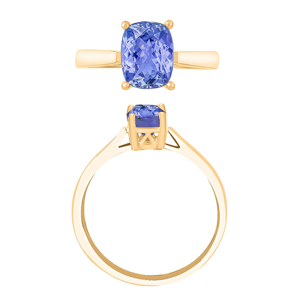 Tanzanite  Ring in Vermeil YG Sterling Silver 1.40 ct  1.400  Ct.