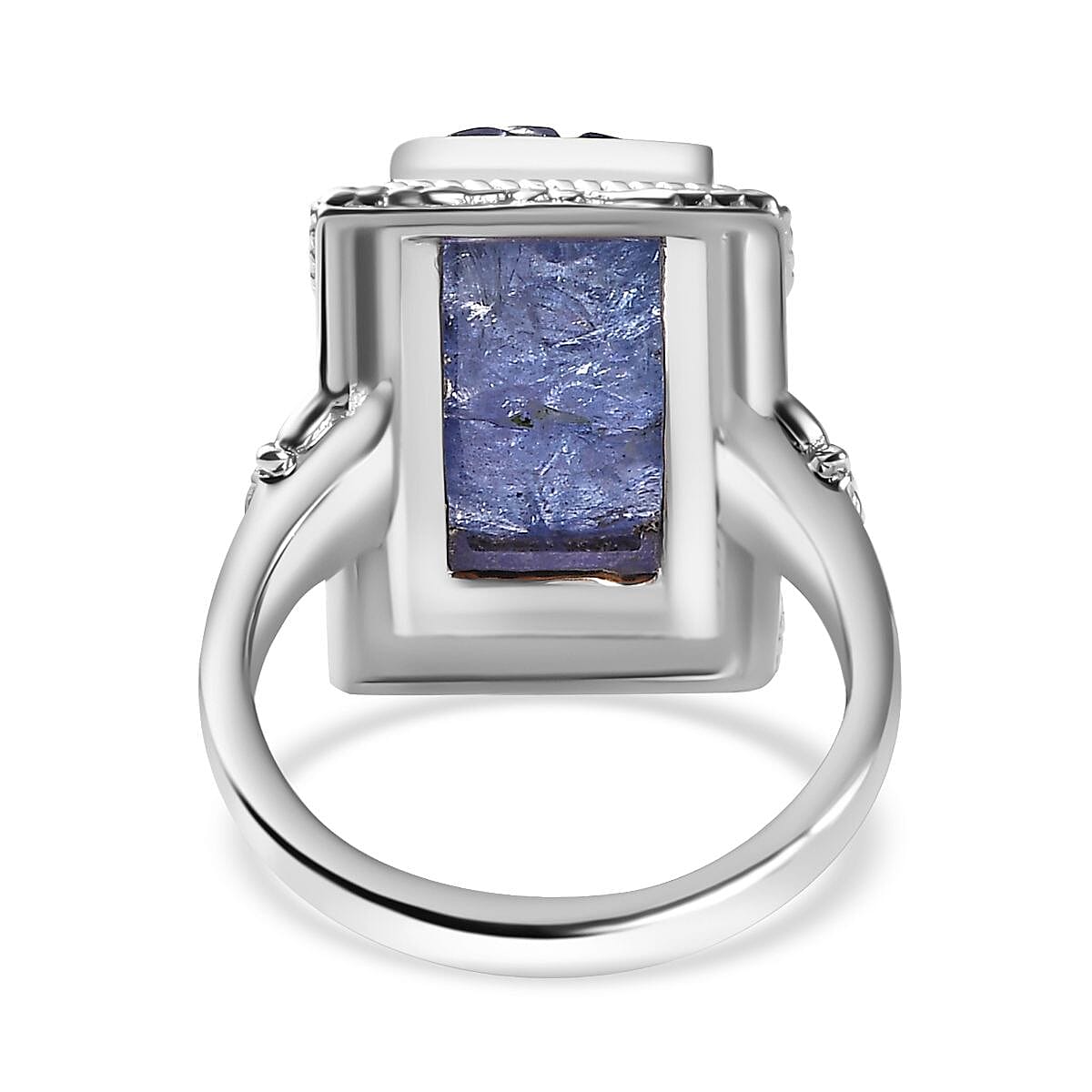 Tanzanite  Solitaire Ring in Rhodium Overlay Sterling Silver, Silver Wt. 7.47 Gms  8.525  Ct. 7811594 5