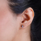 BIGGEST TANZANITE DEAL - Tanzanite Solitaire Stud Earrings With Push Back in 18K Vermeil Yellow Gold Plated Sterling Silver