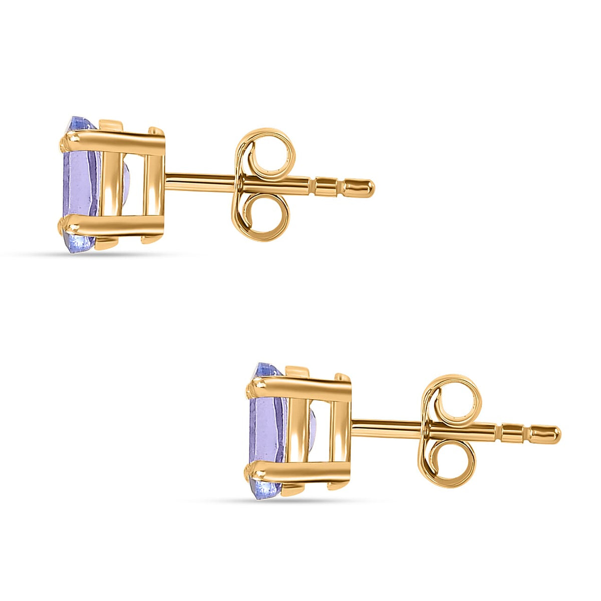 Tanzanite Solitaire Stud Push Post Earrings in 18K Yellow Gold Vermeil Sterling Silver 7928953 5