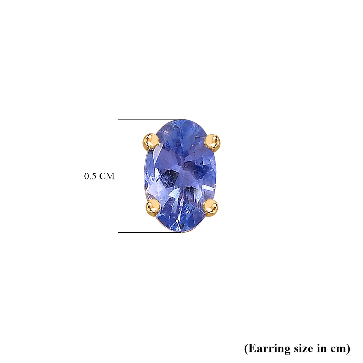 Tanzanite Solitaire Stud Push Post Earrings in 18K Yellow Gold Vermeil Sterling Silver 7928953 6