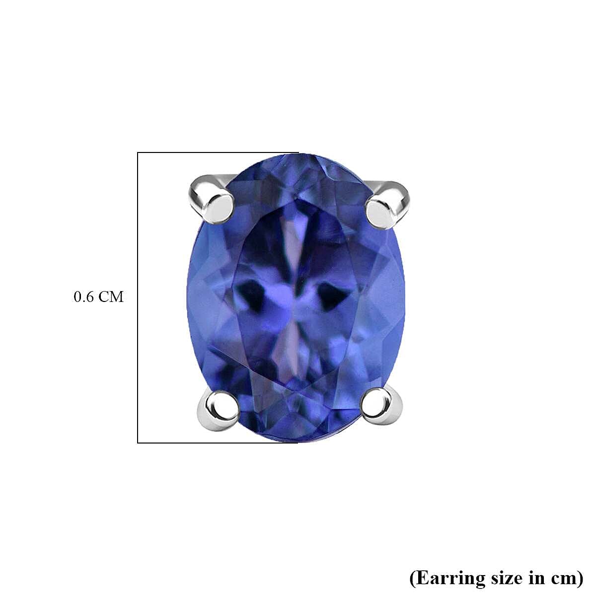 Tanzanite Stud Earrings (with Push Back) in Platinum Overlay Sterling Silver 7546043 5