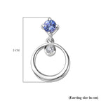 Premium Tanzanite & Zircon Dangle Earrings in Platinum Overlay Sterling Silver