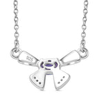 AAA Tanzanite & Zircon Necklace (Size - 20) in Platinum Overlay Sterling Silver