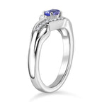 Royal Bali Collection - D'Joy AAA Tanzanite & White Zircon Solitaire Ring in Rhodium Overlay Sterling Silver
